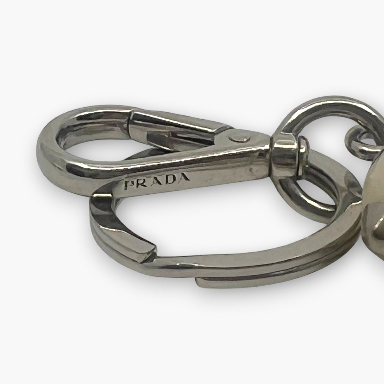 Prada Nancy Robot Key Ring Bag Charm Saffiano Leather