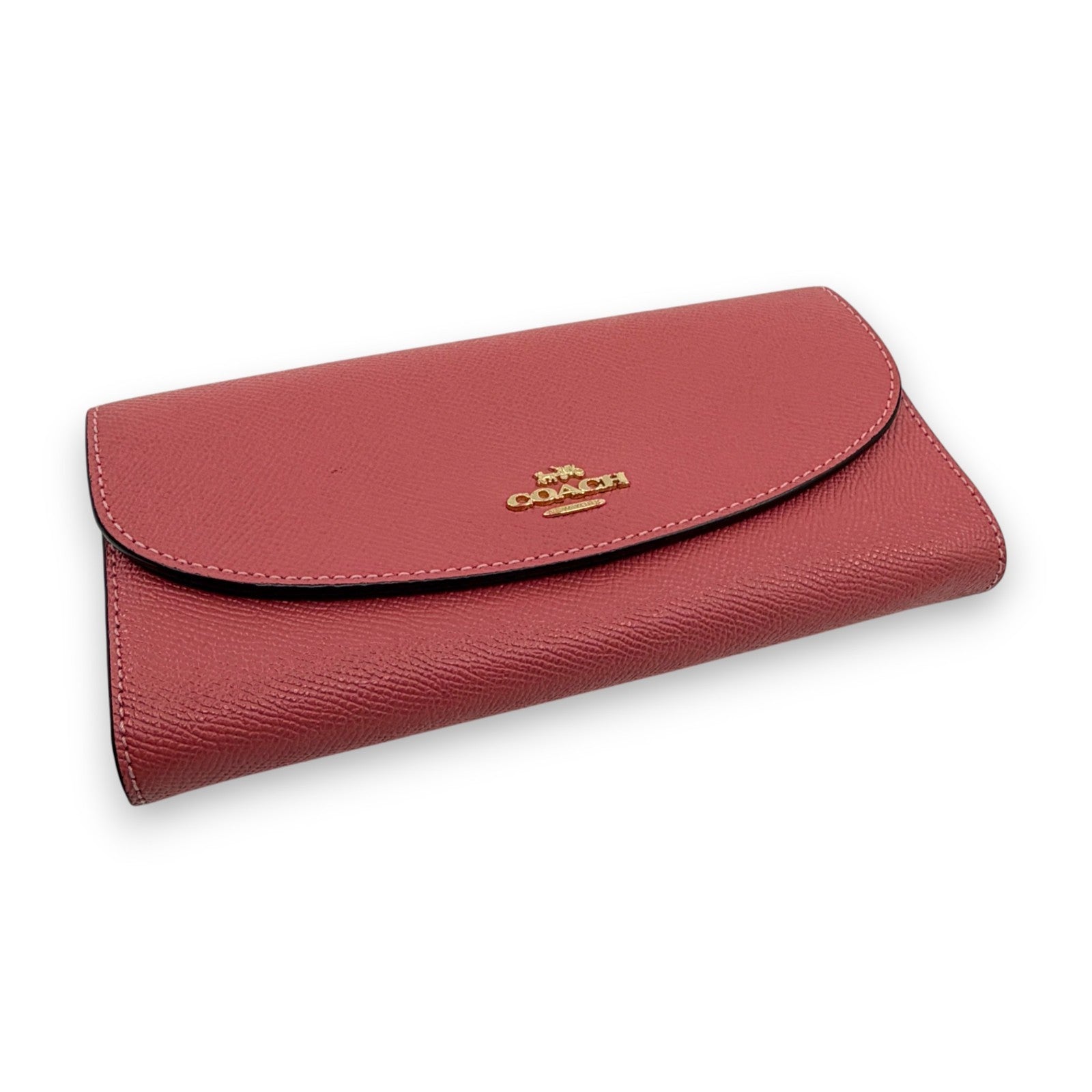 Coach Long Wallet in Pink Leather with Horse and Carriage Logo
