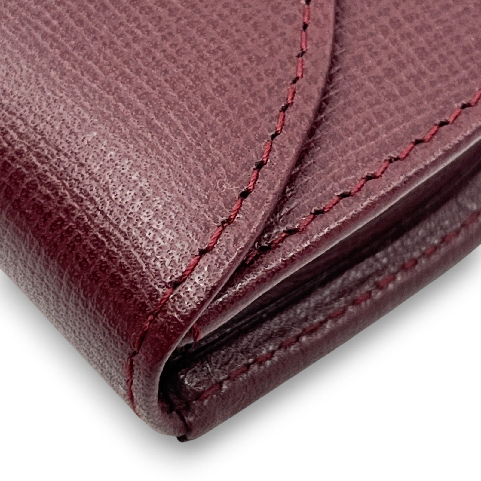 Must de Cartier Burgundy Leather Coin Purse w/ Box Cloth Certificate