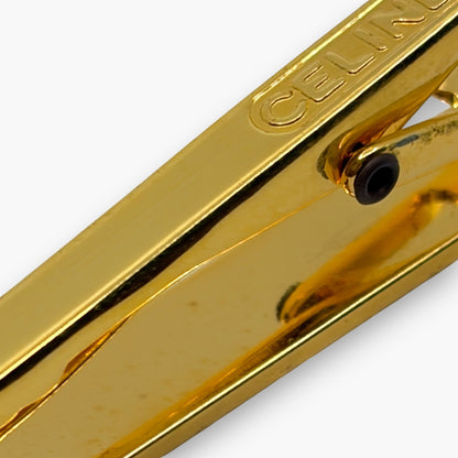 Celine Gold-Tone Logo Tie Clip Bar