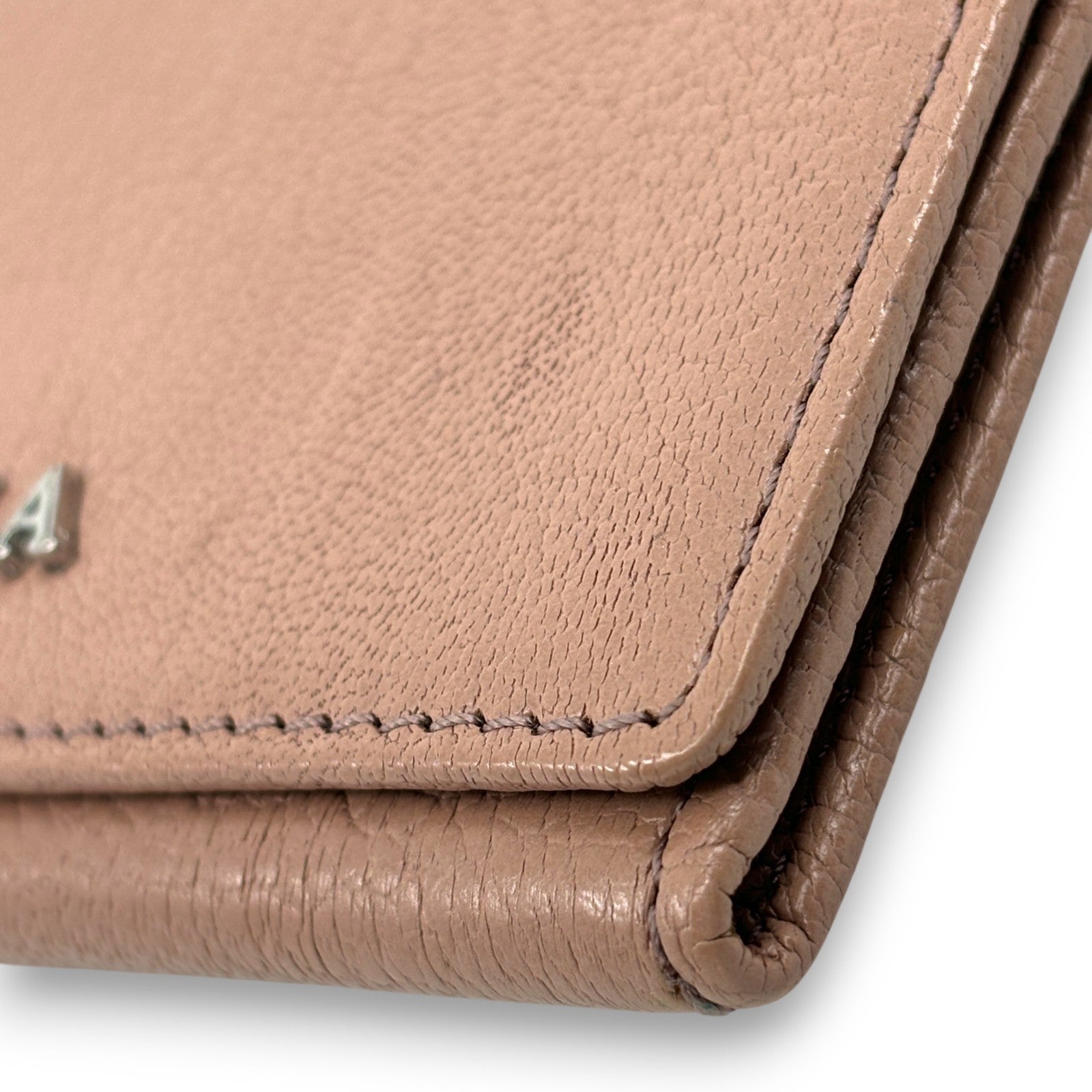 Furla Pink Beige Bifold Leather Card Case Wallet with Logo