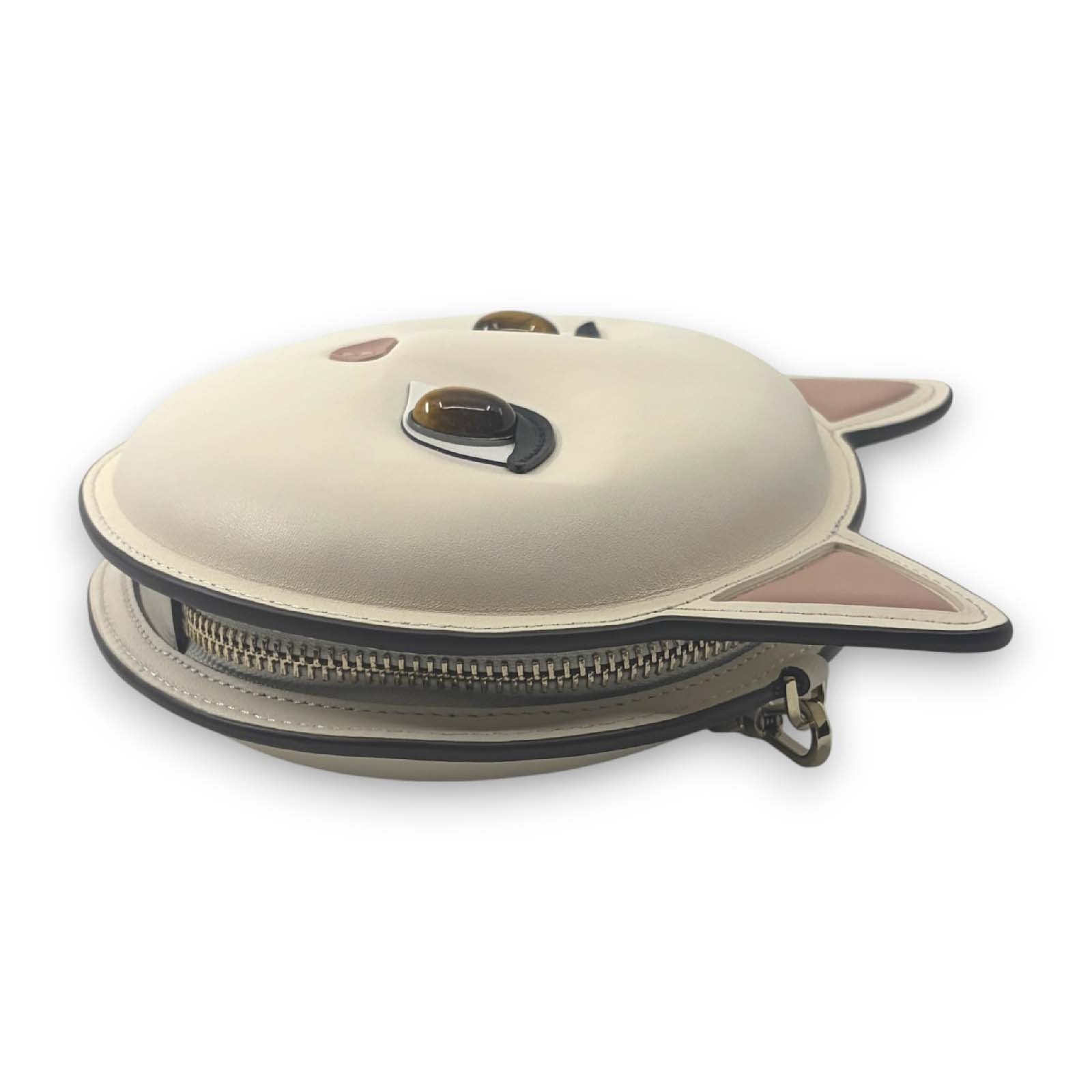 Kate Spade New York Cat Crossbody Bag Meow Cat White Leather Feline Design