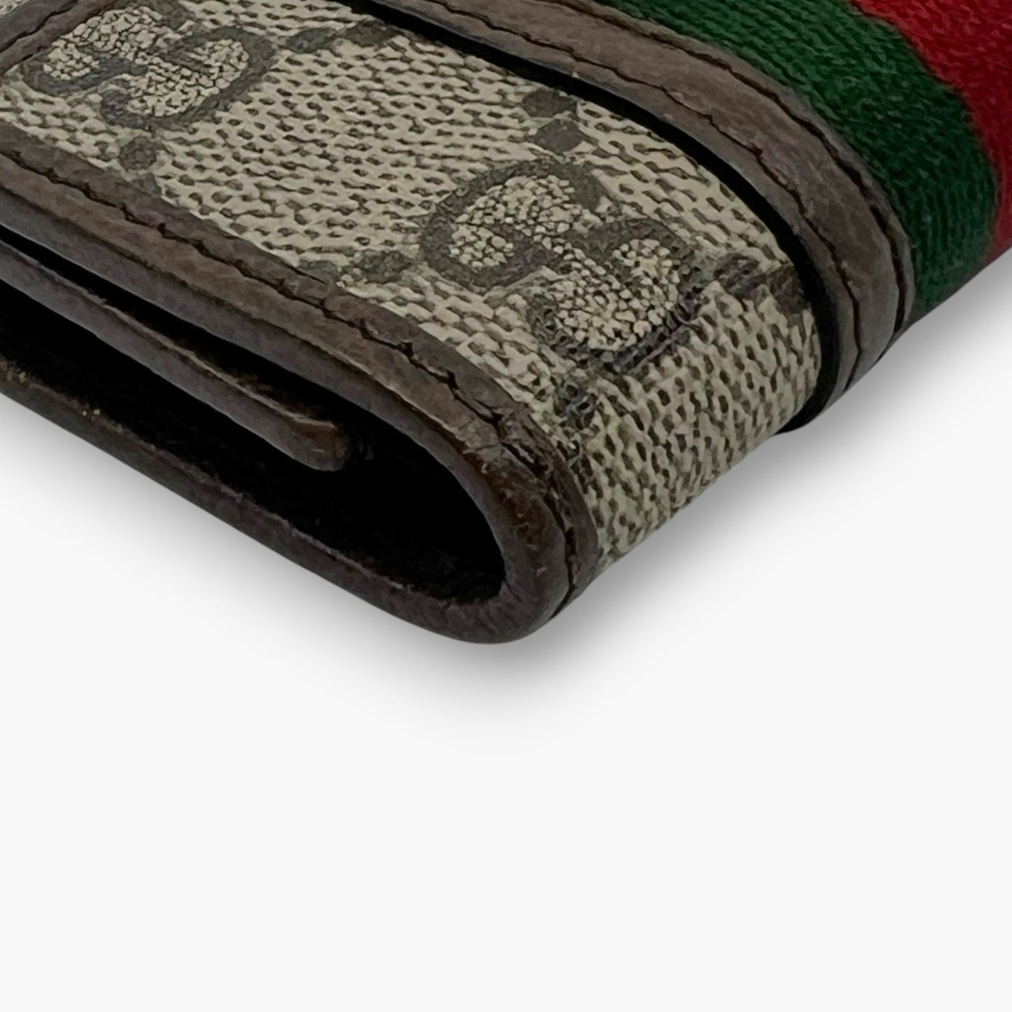 Gucci Ophidia GG Supreme Web Stripe 6-Key Case with Dust Bag