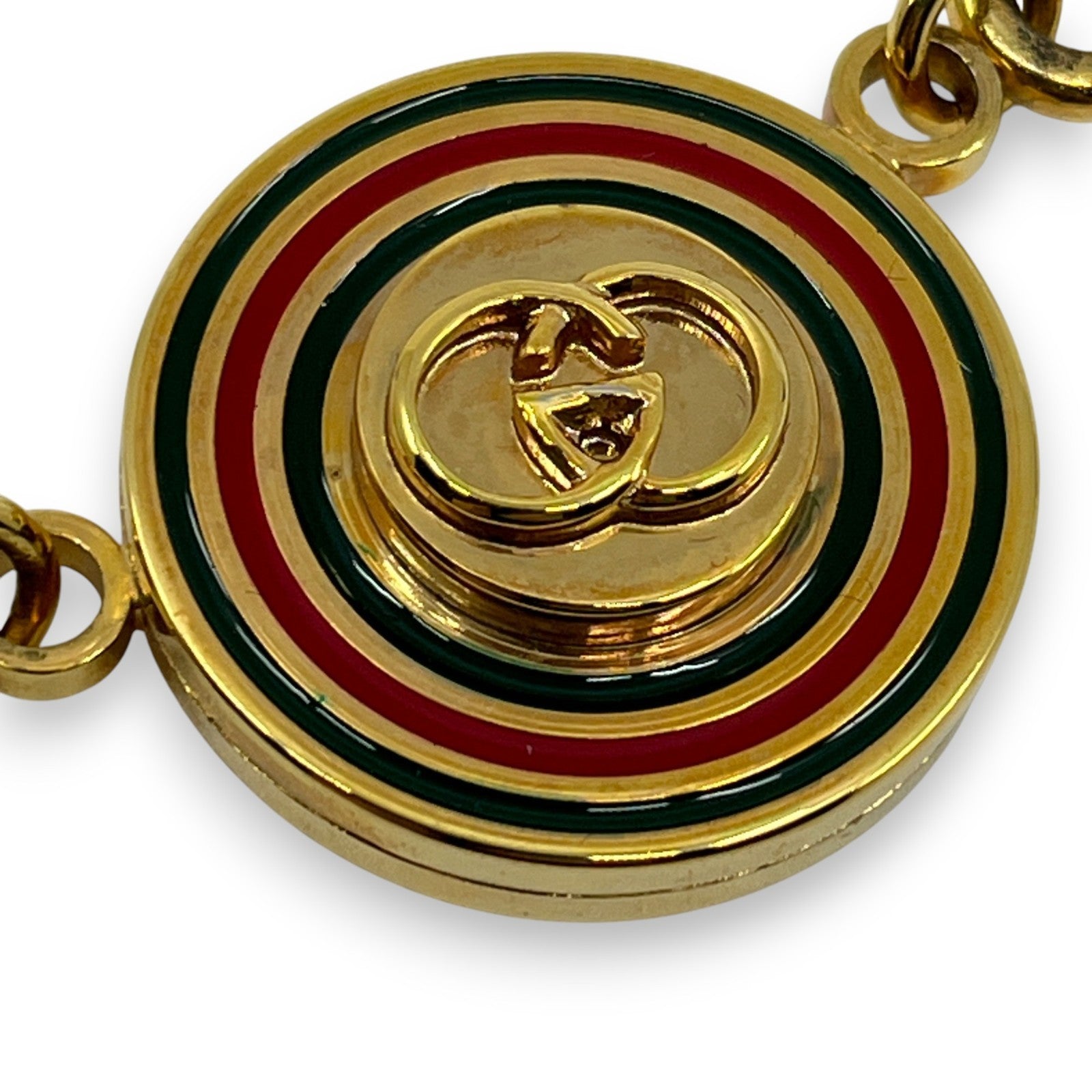 Gucci Gold-Tone Key Holder with Interlocking G & Web Stripe Design w/ Box