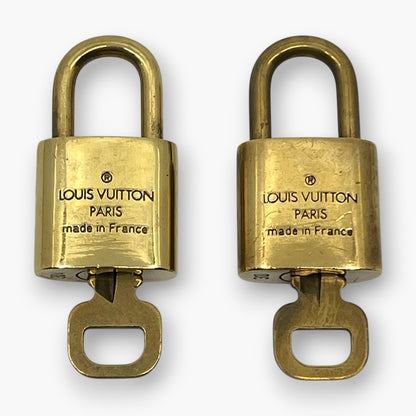 Louis Vuitton Padlock Set of 10 Gold-Tone Brass Locks & Keys pj260606