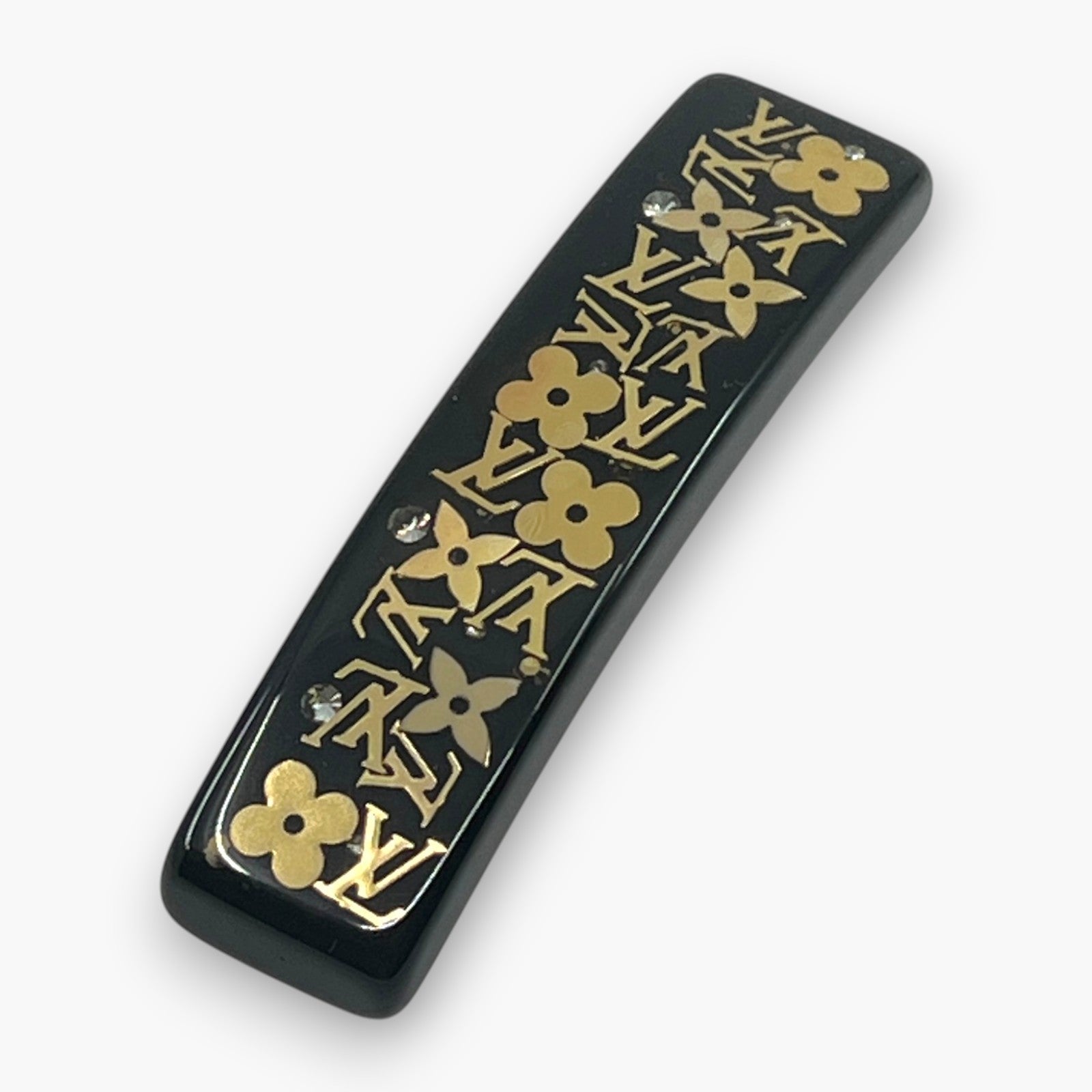 Louis Vuitton Inclusion Barrette Black Resin Monogram Hair Clip