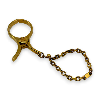 Hermes Filou Glove Holder Gold-Tone Metal with Chain
