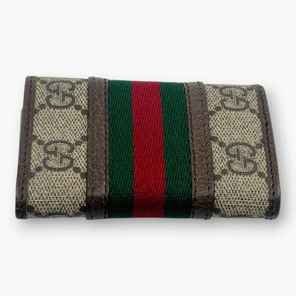 Gucci Ophidia GG Supreme Web Stripe 6-Key Case with Dust Bag