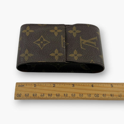 Louis Vuitton Monogram Etui Cigarette Tobacco Case M63024 Brown Canvas Leather