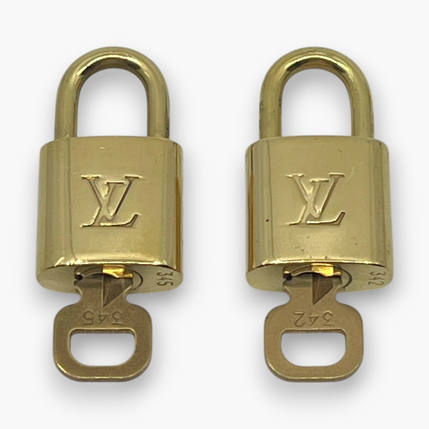 Louis Vuitton Padlock Lock with Key Brass Gold Set of 10 Bag Accessory