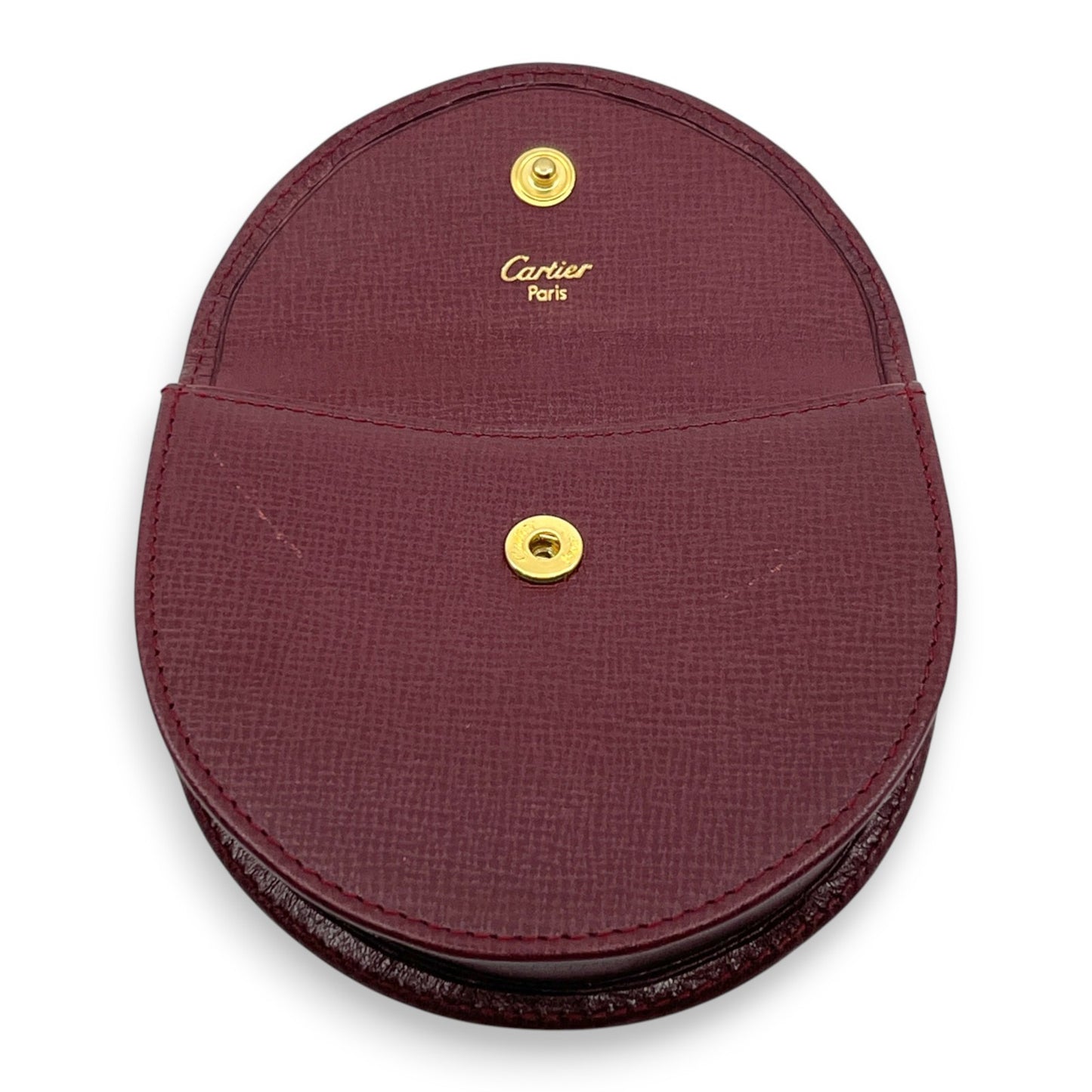 Must de Cartier Burgundy Leather Coin Purse w/ Box Cloth Certificate