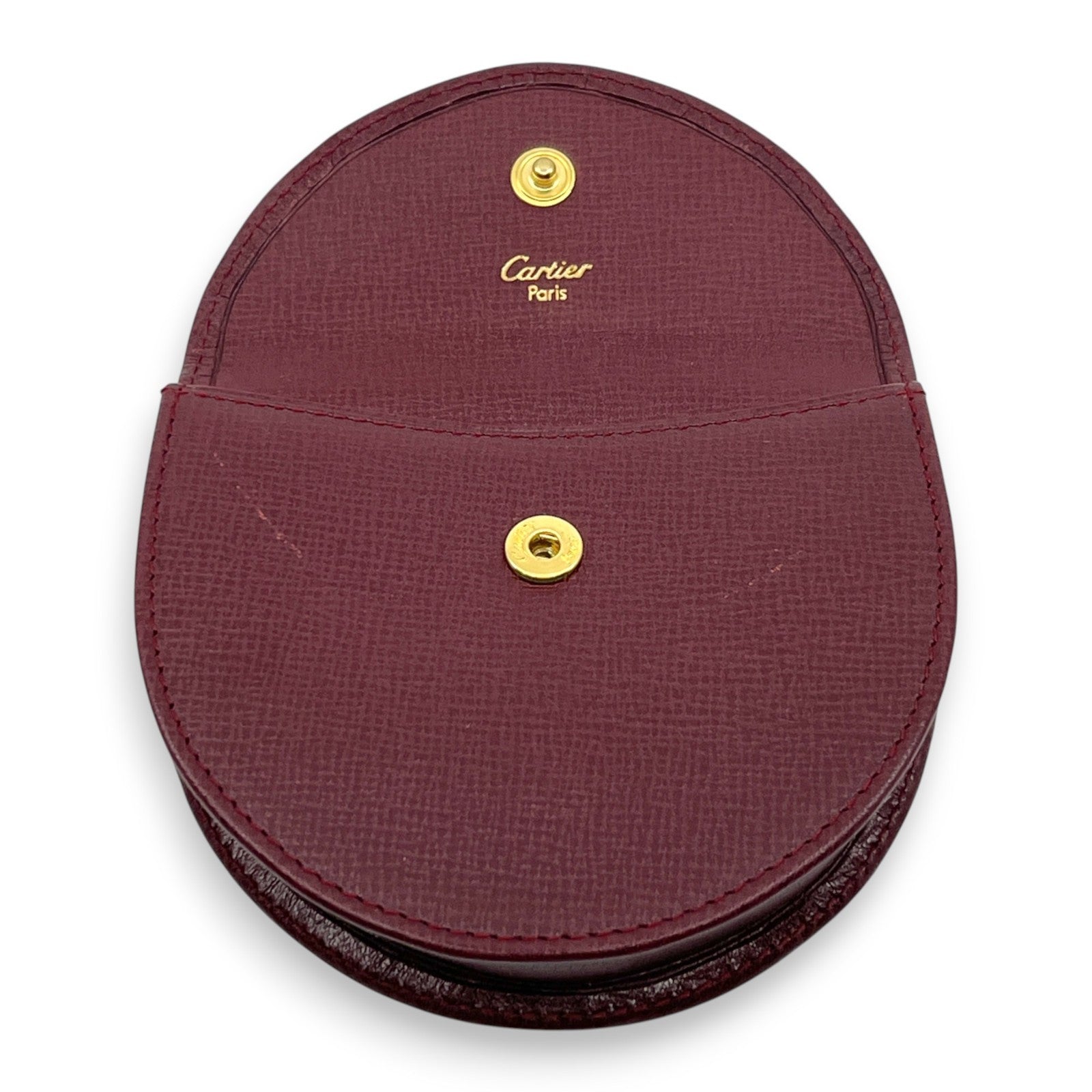 Must de Cartier Burgundy Leather Coin Purse w/ Box Cloth Certificate