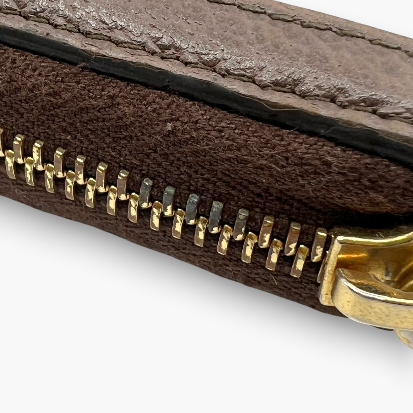 Gucci Ophidia GG Supreme Web Stripe Zip-Around Long Wallet Beige Monogram Logo