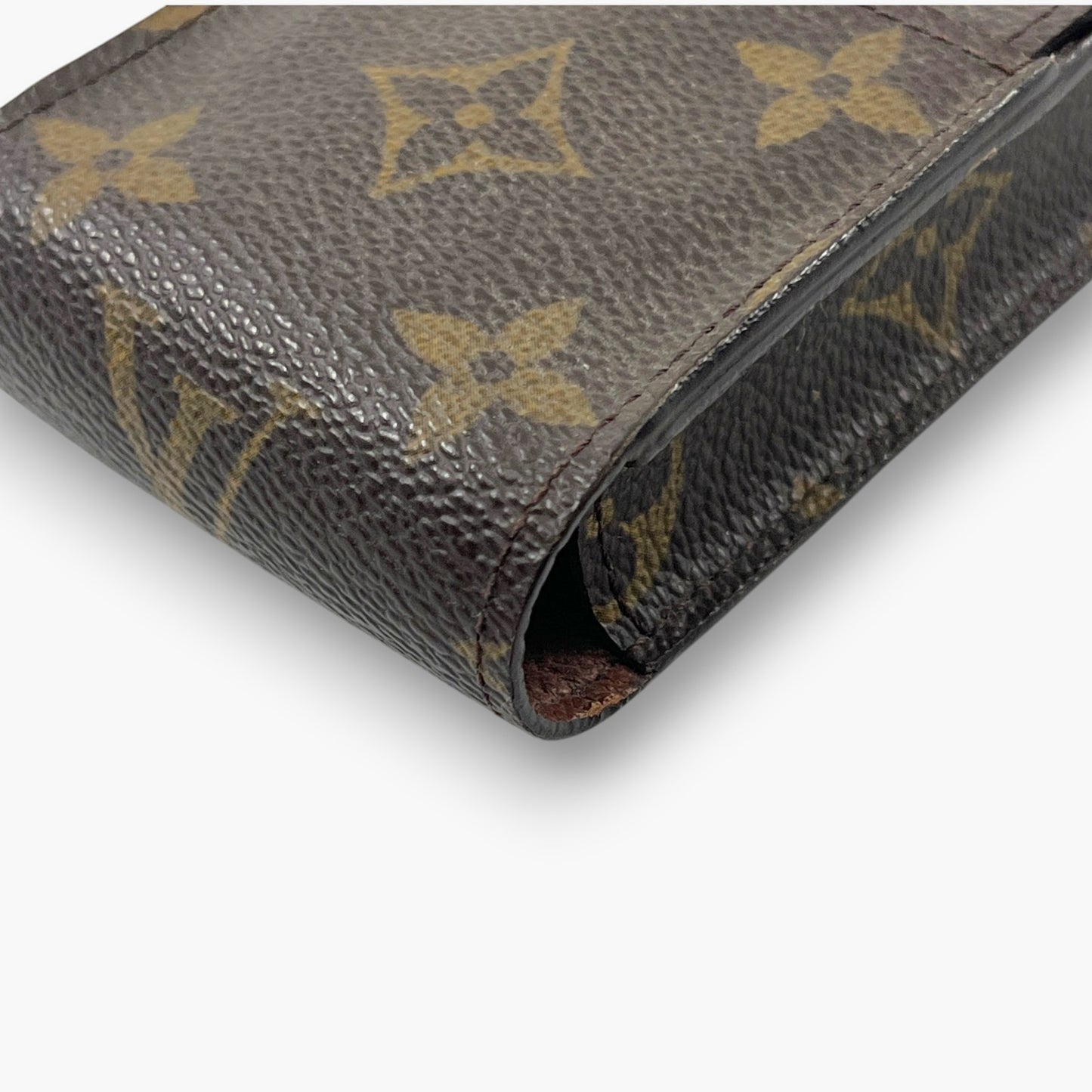 Louis Vuitton Monogram Etui Cigarette Tobacco Case M63024 Brown Canvas Leather