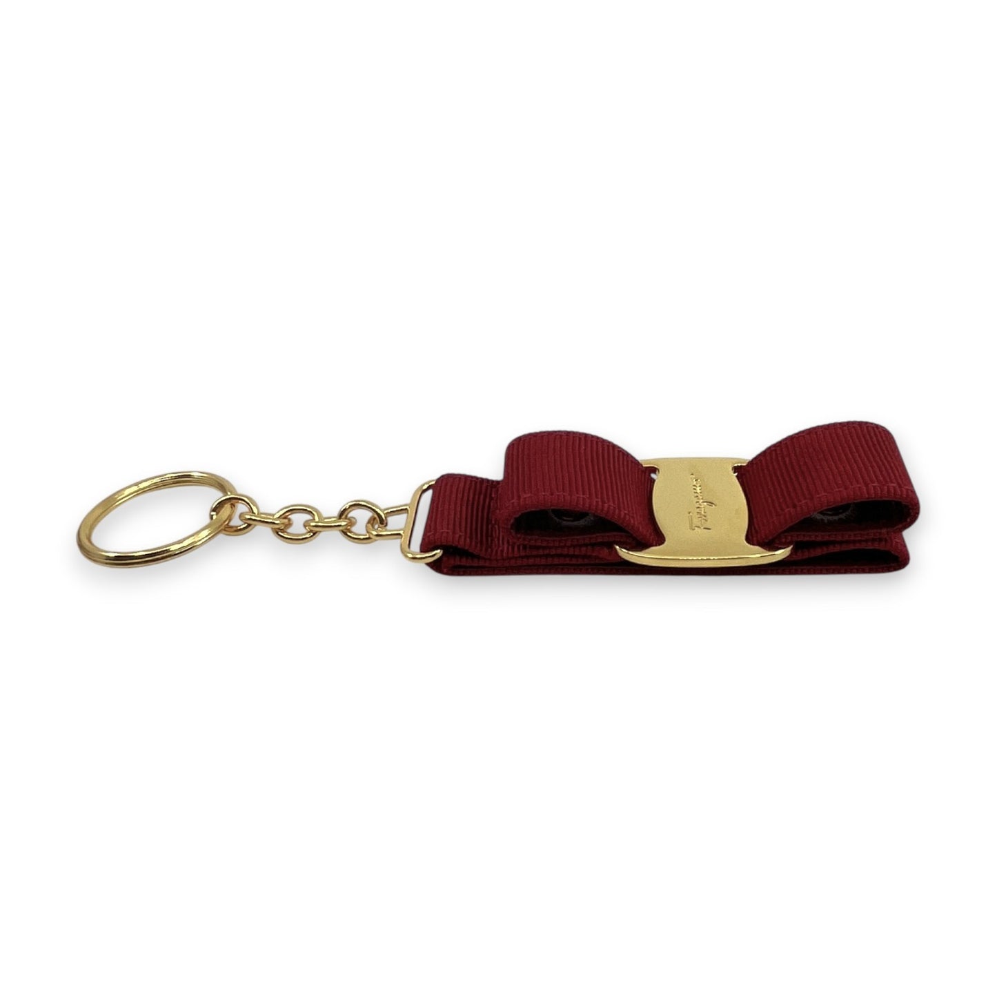 Salvatore Ferragamo Vara Ribbon Keychain Charm Red with Box