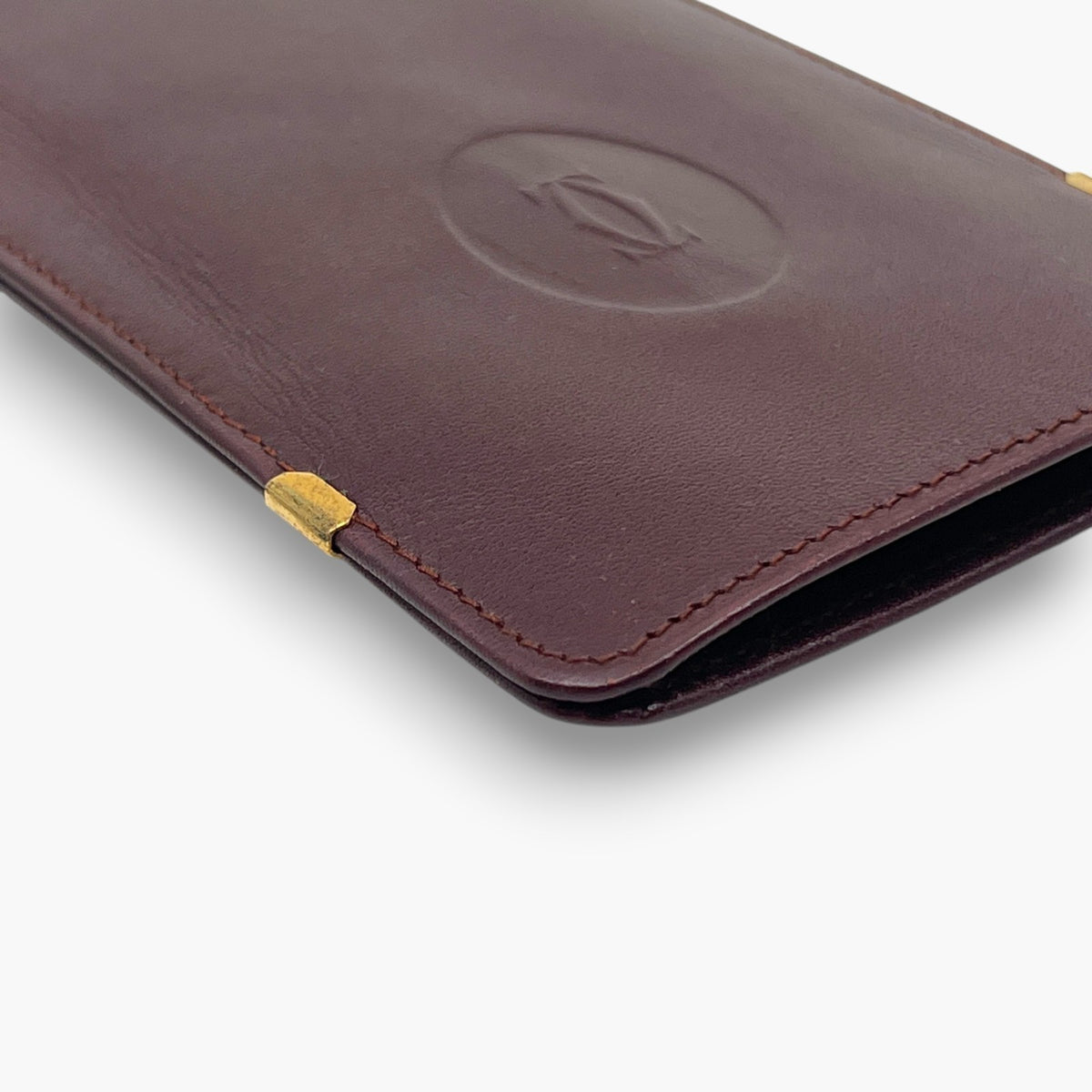 Cartier Must de Cartier Eyeglasses Case Bordeaux Leather with Box Certificate