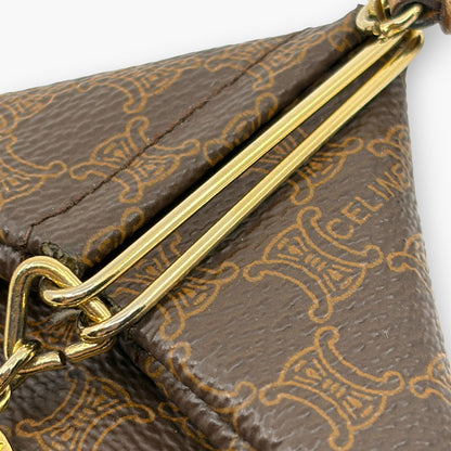Celine Macadam Vintage Coin Purse Brown with Charm Tassel
