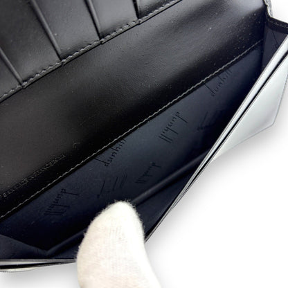 Dunhill Black Leather Long Wallet w/ Brand Card Dust Bag Box