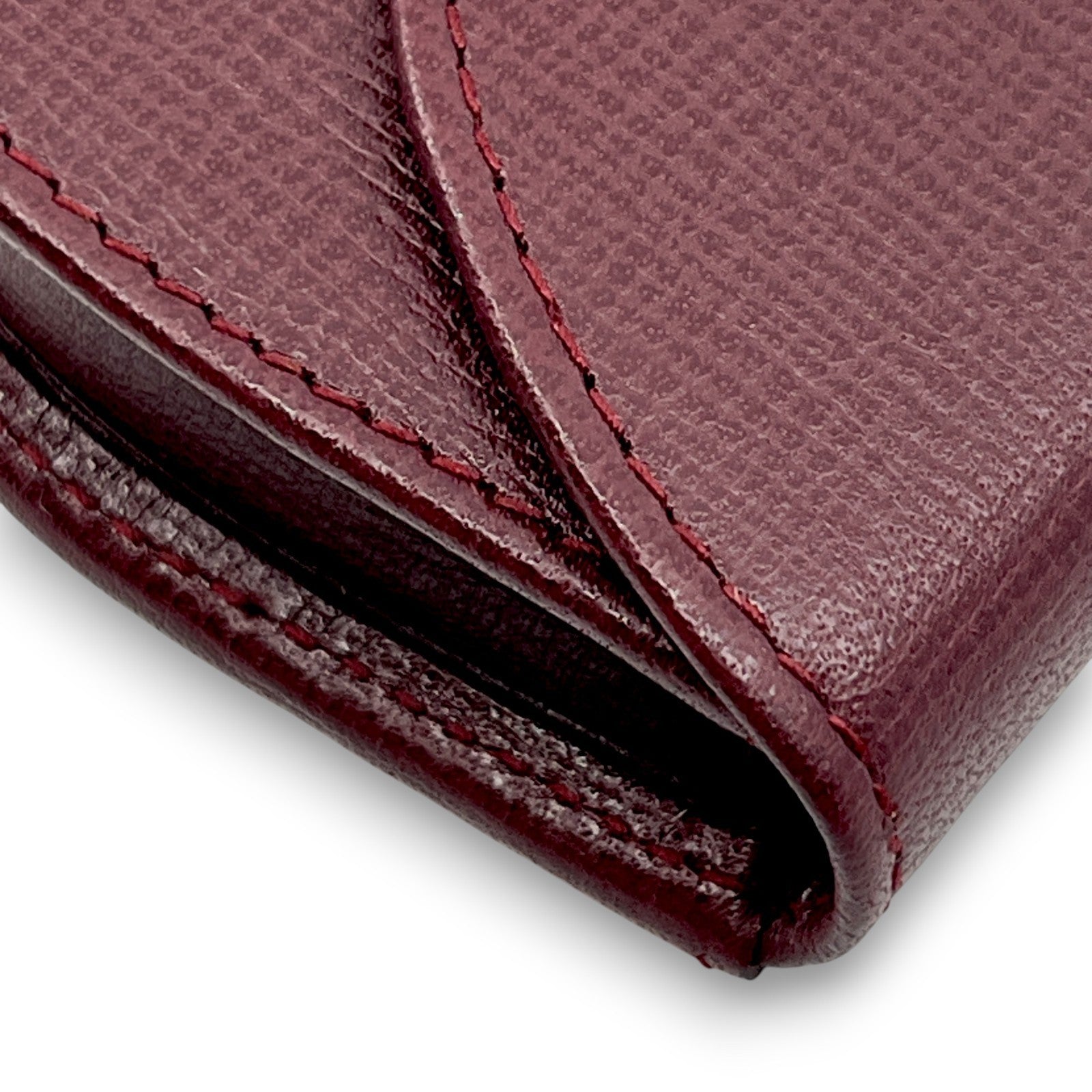 Must de Cartier Burgundy Leather Coin Purse w/ Box Cloth Certificate