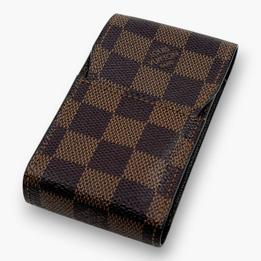 Louis Vuitton Damier Ebene Etui Cigarette Case Brown Canvas Leather