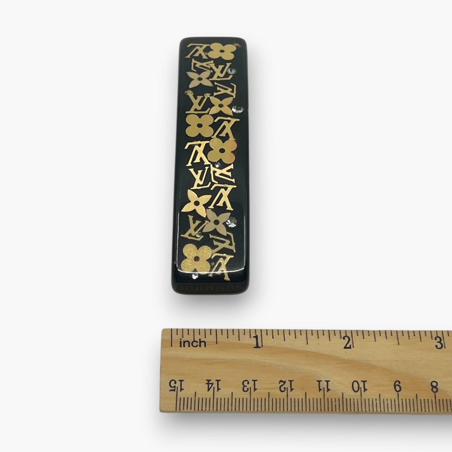 Louis Vuitton Inclusion Barrette Black Resin Monogram Hair Clip