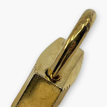 Hermes Cadena Padlock Gold-Tone Brass Lock & Key Set pj260608