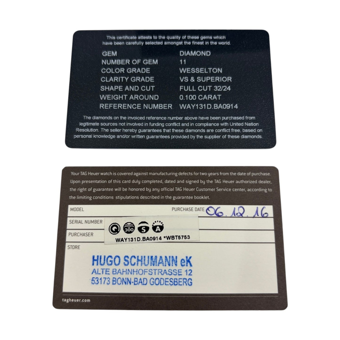 TAG Heuer Watch Empty Box Case with Outer Box Instructions Guarantee Card