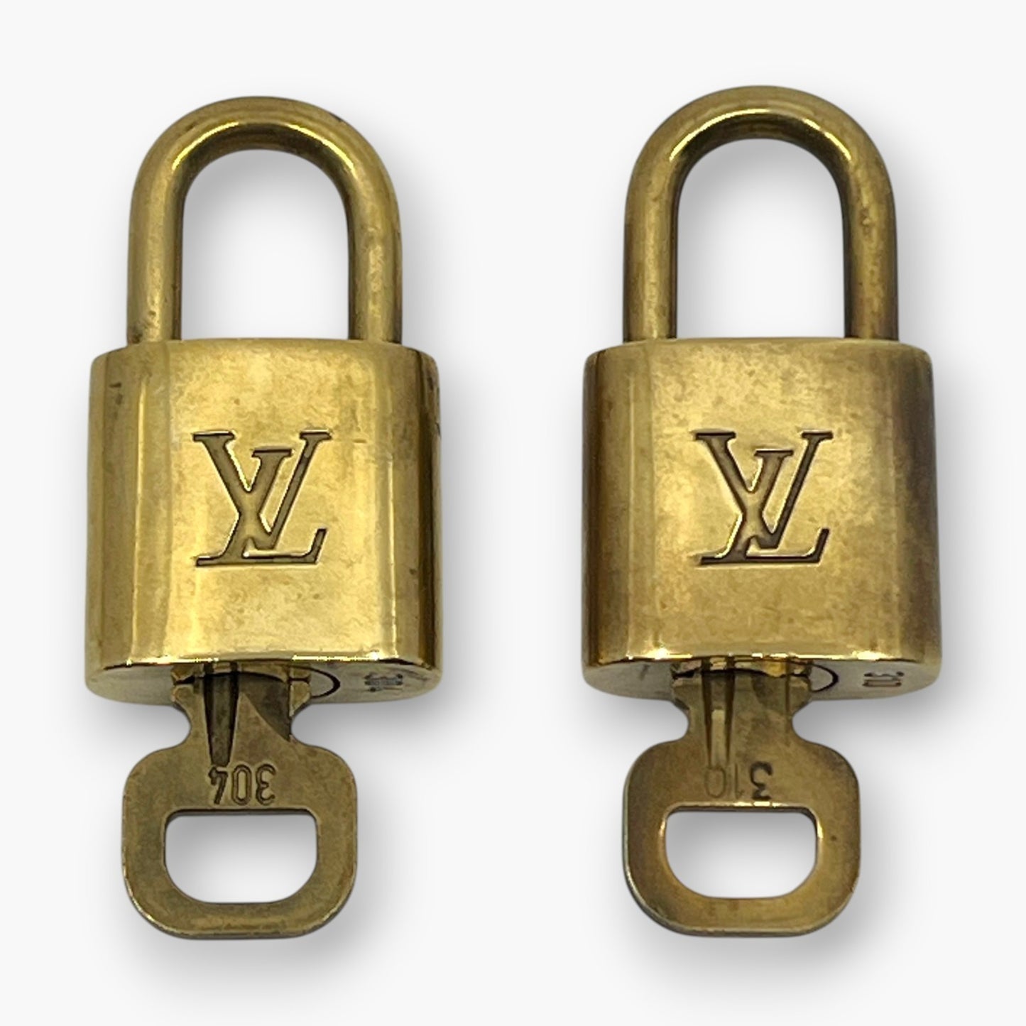 Louis Vuitton Padlock Set of 10 Gold-Tone Brass Locks & Keys pj260606