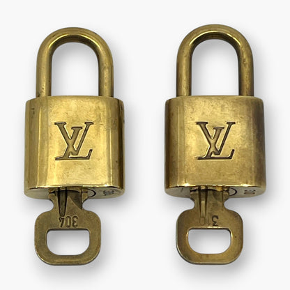 Louis Vuitton Padlock Set of 10 Gold-Tone Brass Locks & Keys pj260606