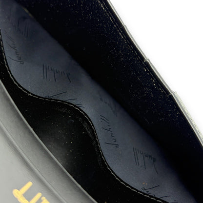 Dunhill Black Leather Long Wallet w/ Brand Card Dust Bag Box