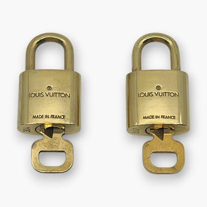 Louis Vuitton Padlock Lock with Key Brass Gold Set of 10 Bag Accessory