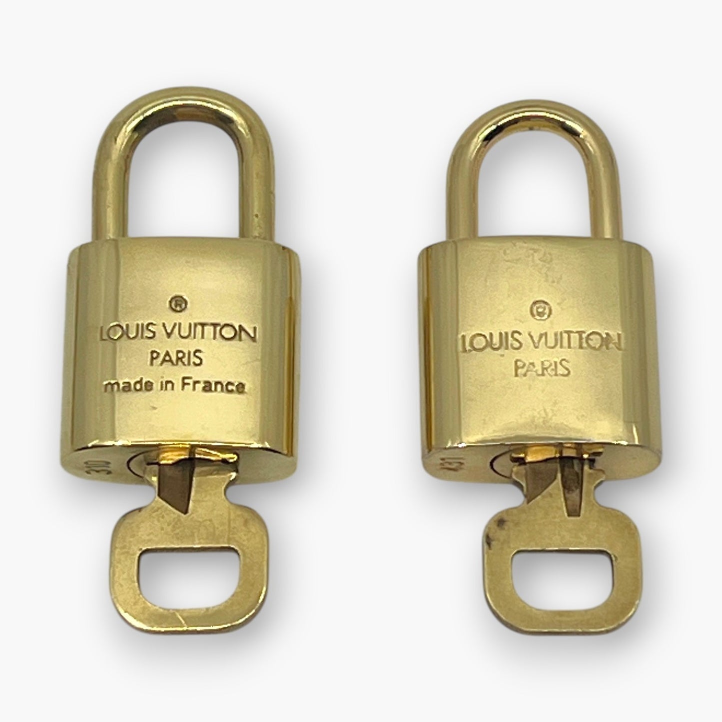 Louis Vuitton Padlock Lock with Key Brass Gold Set of 10 Bag Accessory