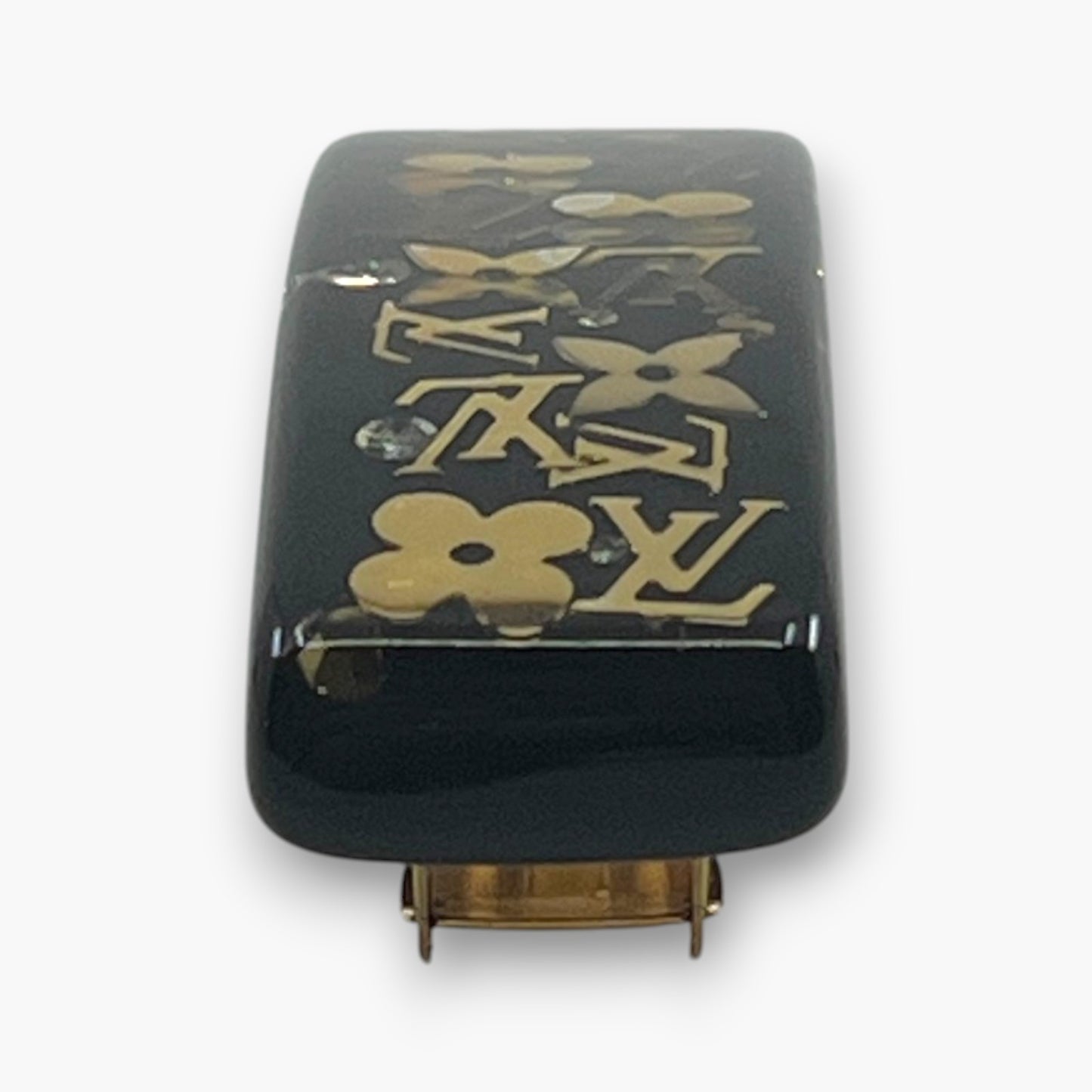 Louis Vuitton Inclusion Barrette Black Resin Monogram Hair Clip