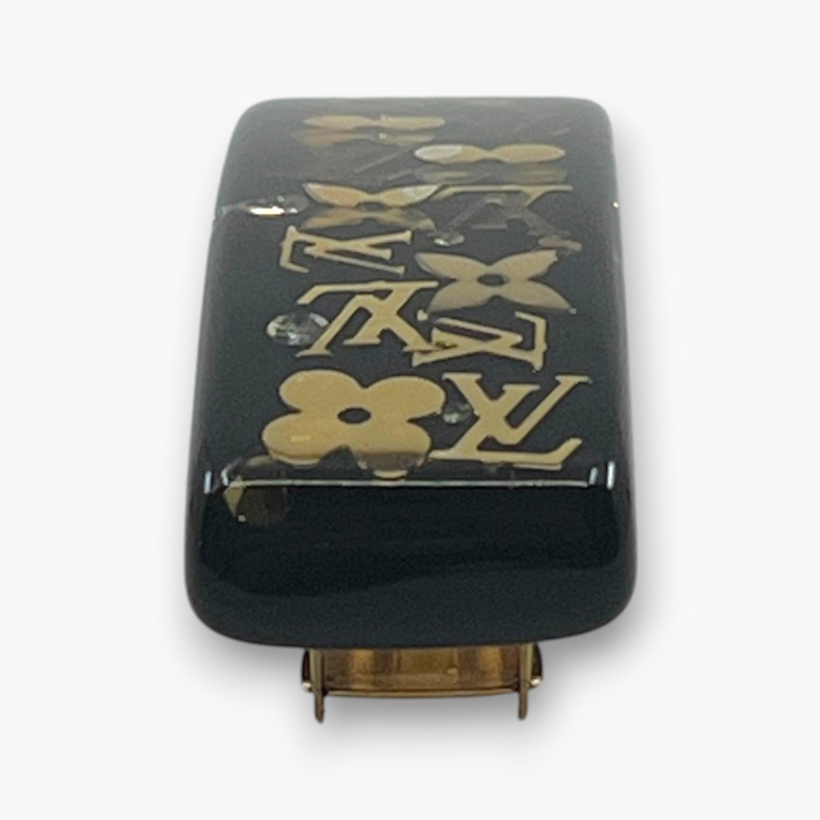Louis Vuitton Inclusion Barrette Black Resin Monogram Hair Clip