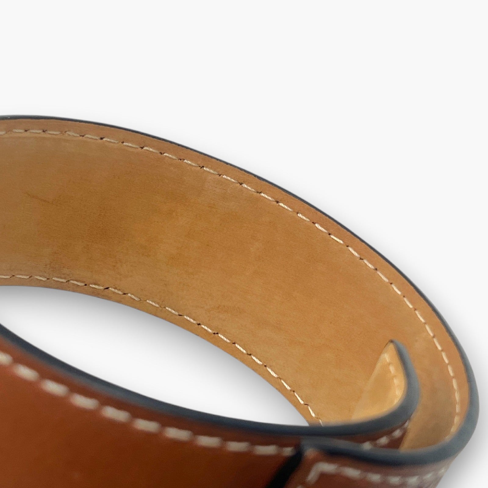 Loewe Anagram Slap Bracelet Small in Brown Leather