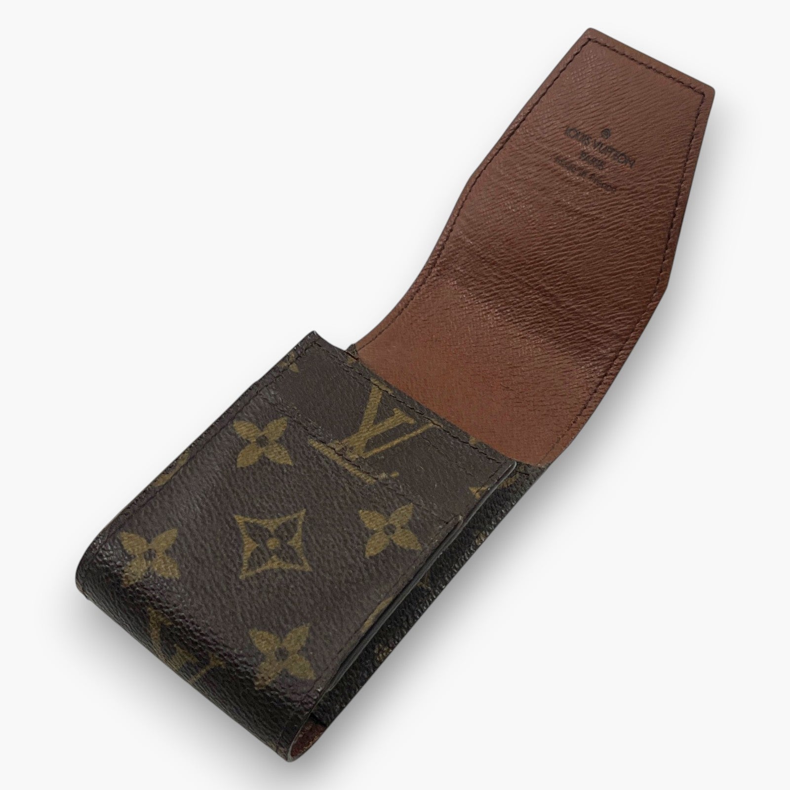 Louis Vuitton Monogram Etui Cigarette Tobacco Case M63024 Brown Canvas Leather