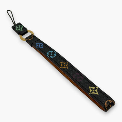 Louis Vuitton Monogram Multicolor Phone Strap Coated Canvas Leather Black M92598