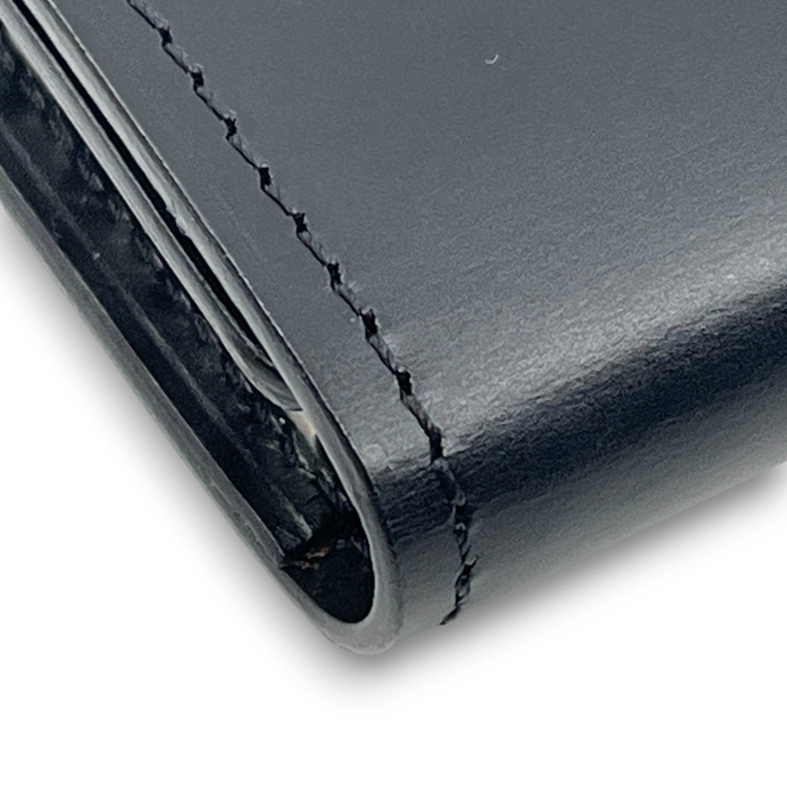 Dunhill Black Leather Key Case with 6 Silver-Tone Hooks w/ Box Card Cloth