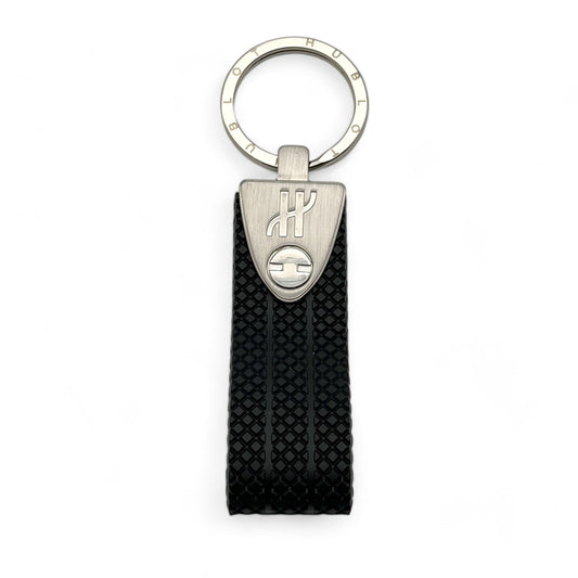 Hublot Key Ring Black Rubber Strap Keychain Black The Art of Fusion with Box