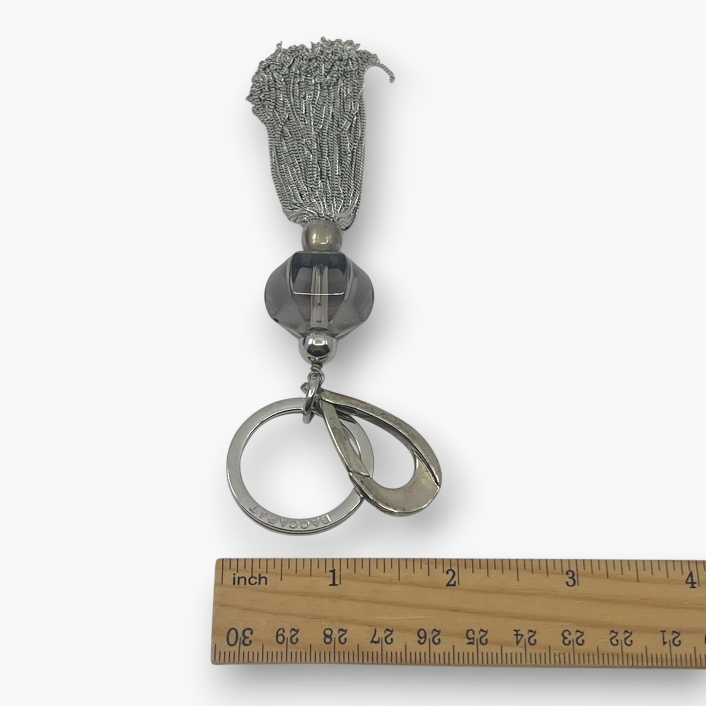 Baccarat Crystal Tassel Key Ring Bag Charm with Box Pouch