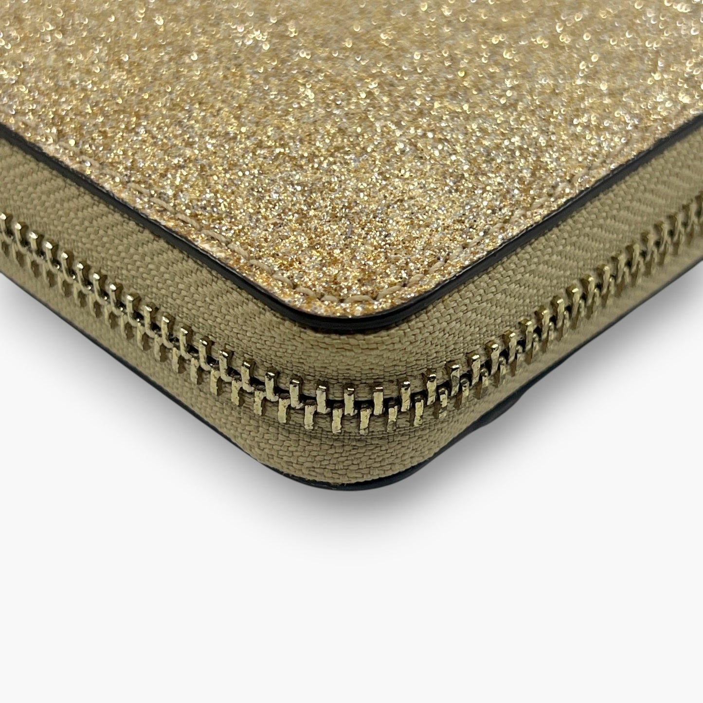 Kate Spade New York Gold Glitter Zip Around Continental Wallet