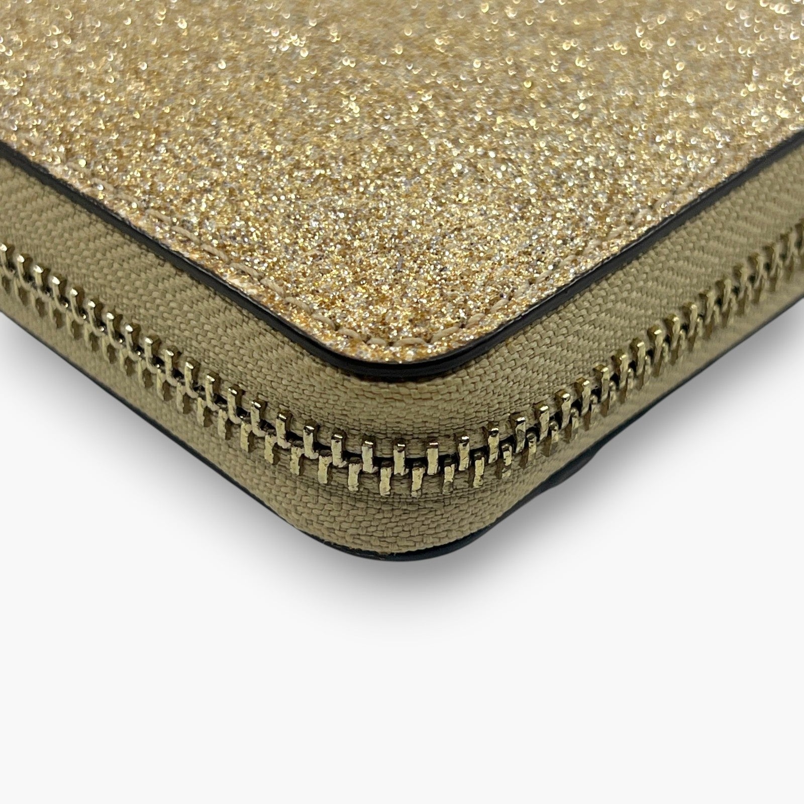Kate Spade New York Gold Glitter Zip Around Continental Wallet