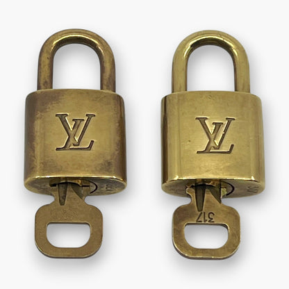 Louis Vuitton Padlock Set of 10 Gold-Tone Brass Locks & Keys pj260602