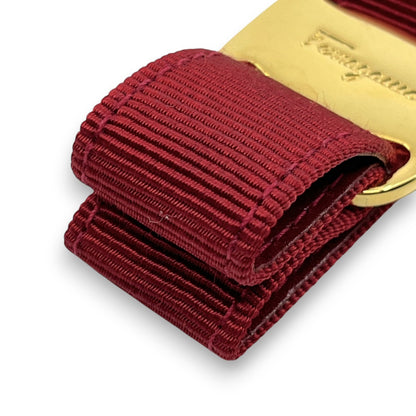 Salvatore Ferragamo Vara Ribbon Keychain Charm Red with Box
