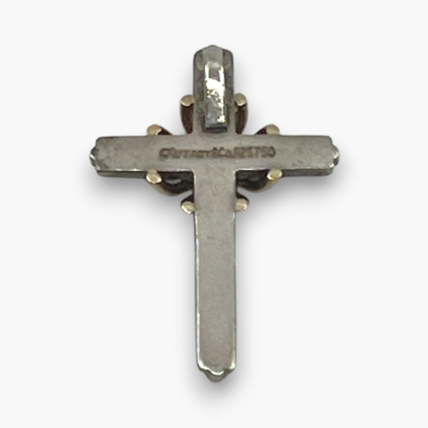 Tiffany & Co. Signature Cross Pendant Top Sterling Silver 925 18K Gold