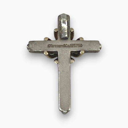 Tiffany & Co. Signature Cross Pendant Top Sterling Silver 925 18K Gold