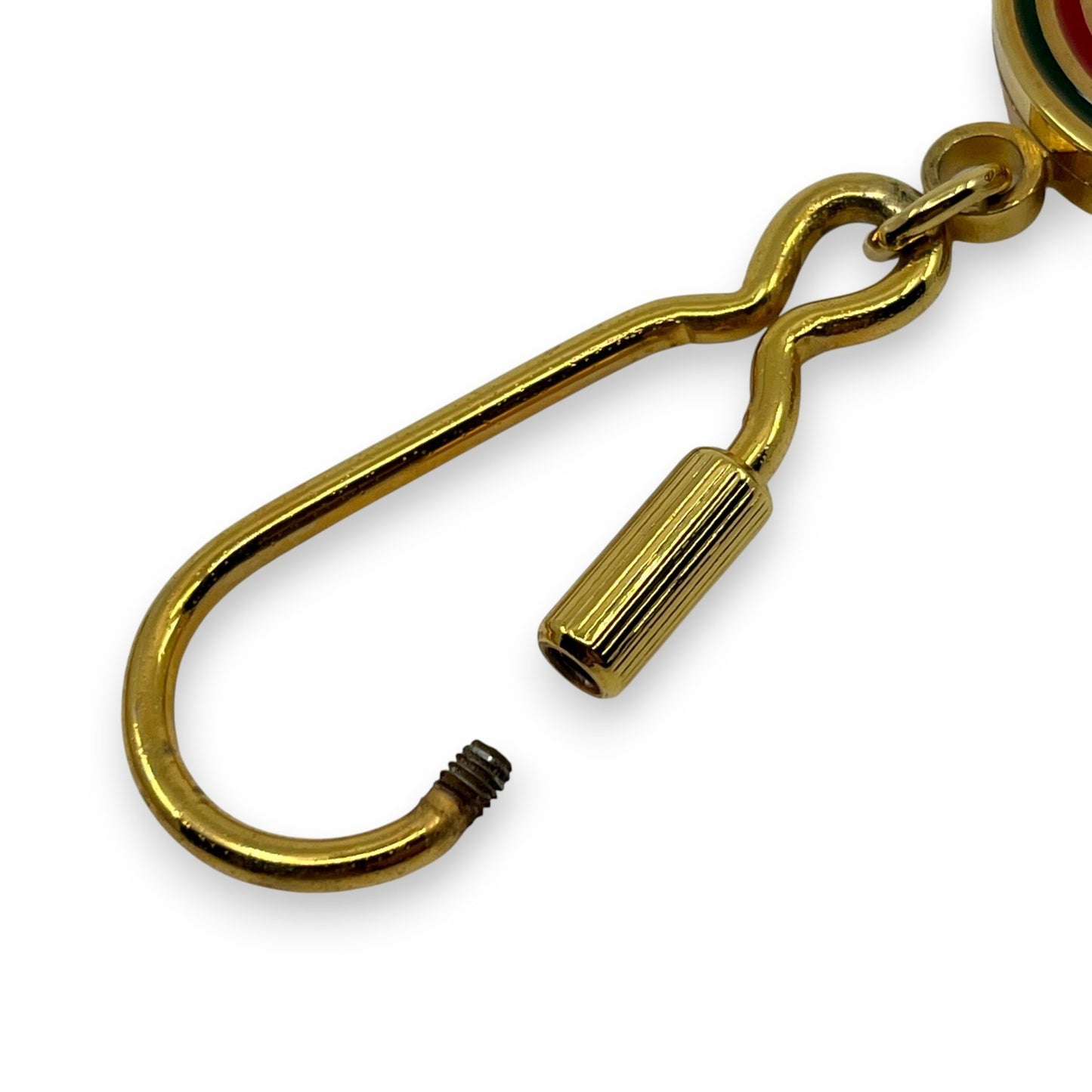 Gucci Gold-Tone Key Holder with Interlocking G & Web Stripe Design w/ Box