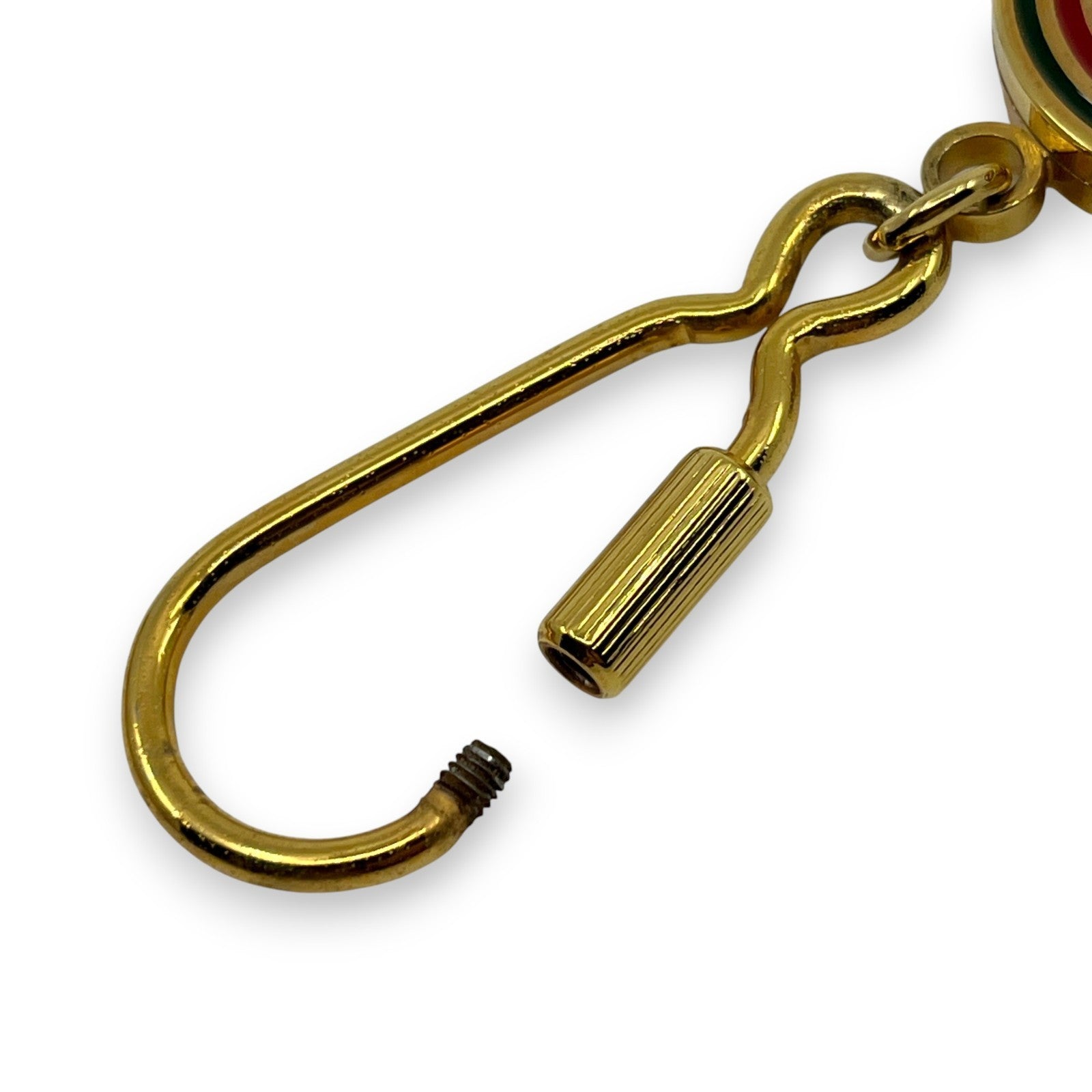 Gucci Gold-Tone Key Holder with Interlocking G & Web Stripe Design w/ Box