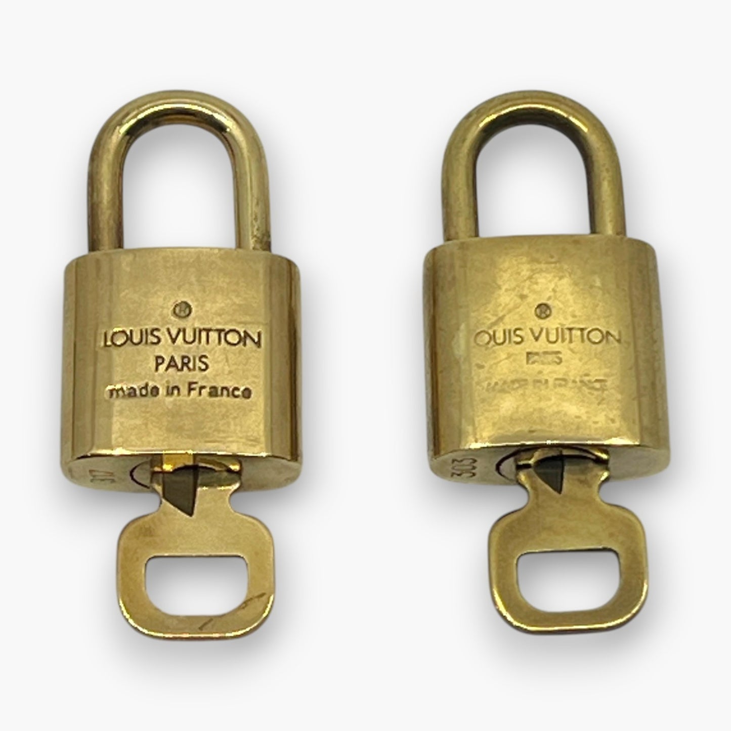 Louis Vuitton Padlock Set of 10 Gold-Tone Brass Locks & Keys pj260604