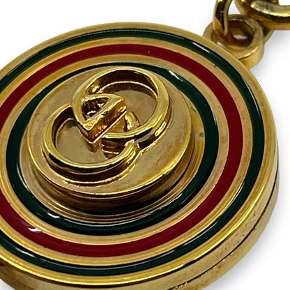 Gucci Gold-Tone Key Holder with Interlocking G & Web Stripe Design w/ Box